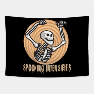 Spooky Meme Spooking Intensifies Skeleton Tapestry