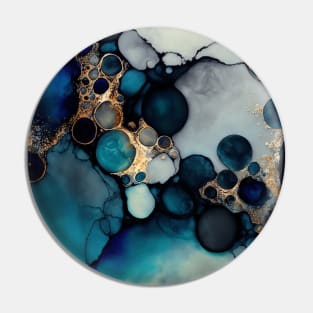 Blue Temptation  - Abstract Alcohol Ink Resin Art Pin