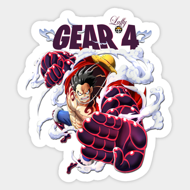 Luffy Gear 4 One Piece Sticker Teepublic Luffy Gear 4 One Piece Sticker Teepublic