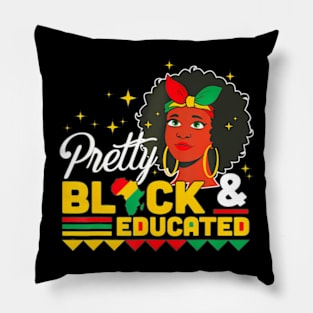 Women Gift Pretty Black And Educated Black African American Pillow