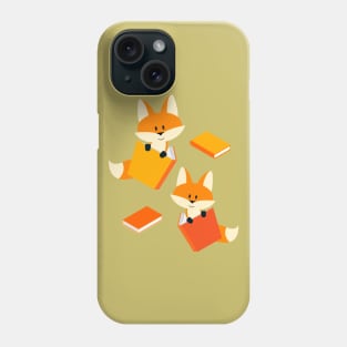 Cute foxes reading Phone Case