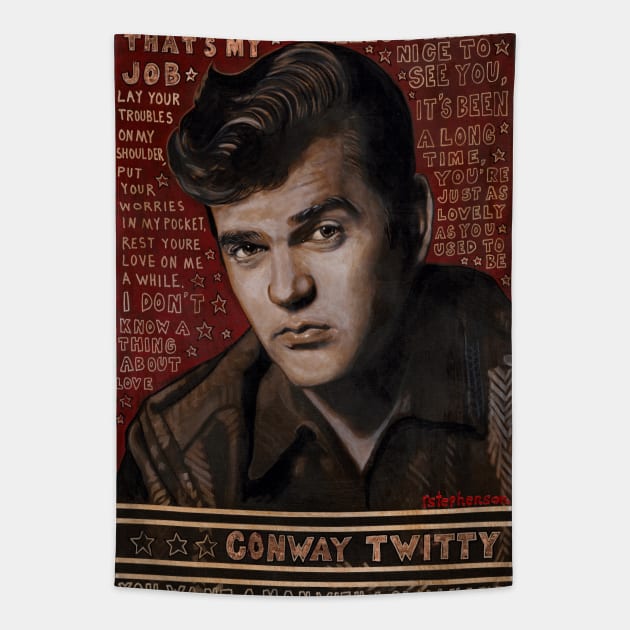 Conway Twitty Tapestry by Raybomusic01