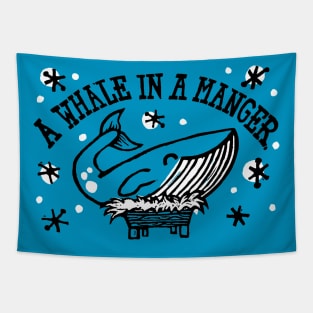 Funny Christmas Whale Tapestry