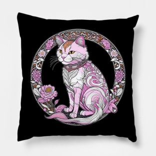 Art Nouveau Kitty Pillow