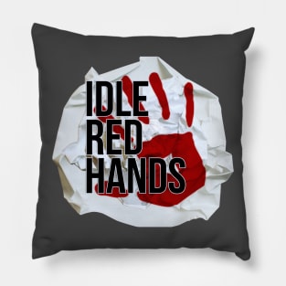 Idle Red Hands Crumple Logo Pillow