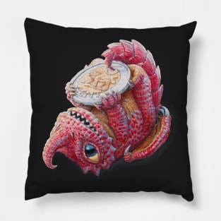 Little Red Dragon with Treasure Pillow