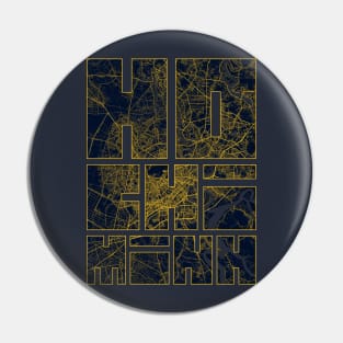 Ho Chi Minh, Vietnam City Map Typography - Gold Art Deco Pin