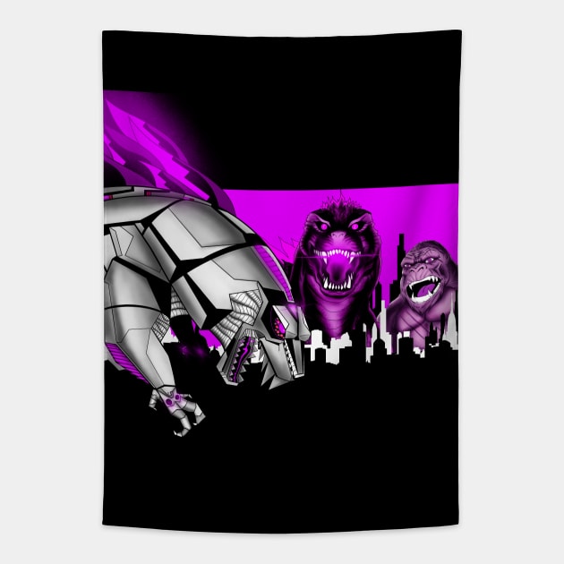 the clash of the titans and kaijuu Tapestry by jorge_lebeau