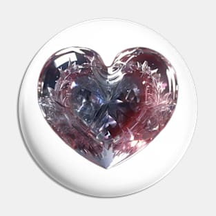 Crystal heart Pin