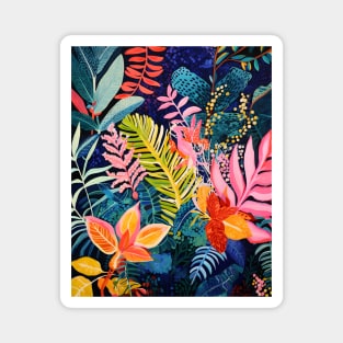 Rainbow Tropical Leaves Pattern Magnet