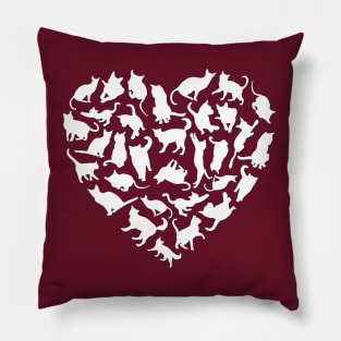 Heart full of cats Cute little cats in a heart adorable kitty Kittenlove Only cats in my heart Pillow