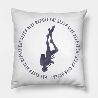 funny graphics for diving addict Pillow