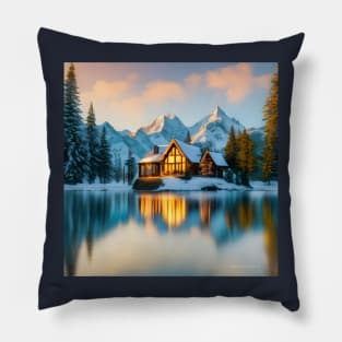 Cozy Mountain Cabin by a Lake Pillow