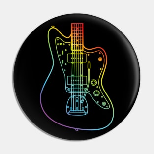 Offset Style Electric Guitar Body Colorful Outline Pin