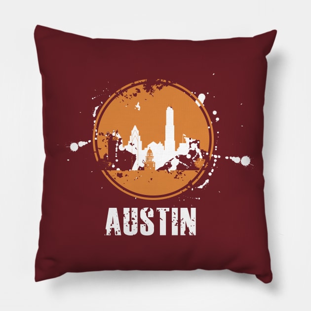 Austin skyline Pillow by DimDom