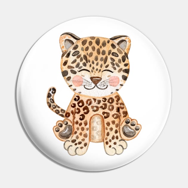 Cute leopard Pin by DreamLoudArt