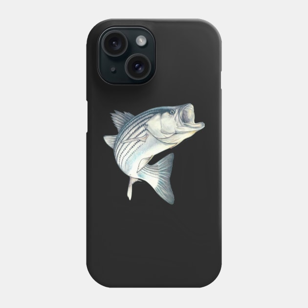 Striped Bass Fishing Phone Case by  The best hard hat stickers 