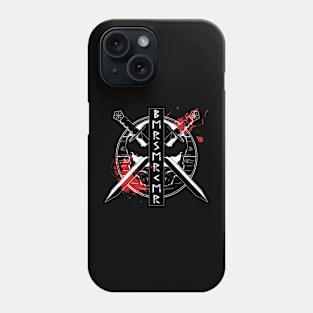 Berserker, Viking Warrior, Norse Runes and Skull Phone Case