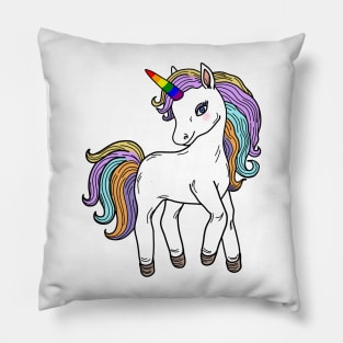 Gay Pride Rainbow Unicorn Pillow