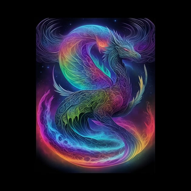 Mystical psychedelic dragon by Cybertrunk