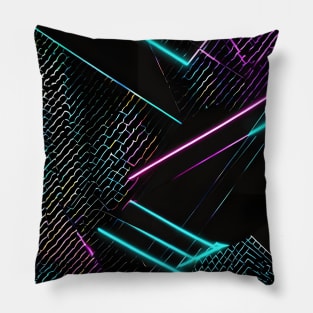 Colourful neon lights pattern Pillow