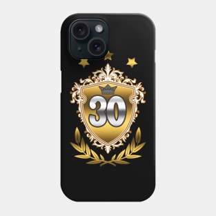 30th Birthday Vintage Emblem Royal Crown Gift Phone Case