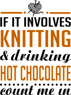 Knitting and Drinking Hot Chocolate Magnet