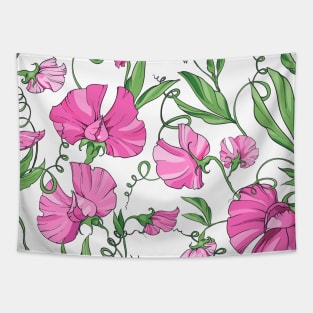 pink sweet pea Tapestry