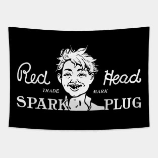 Vintage Red Spark Plug  Automotive Advertising Tapestry