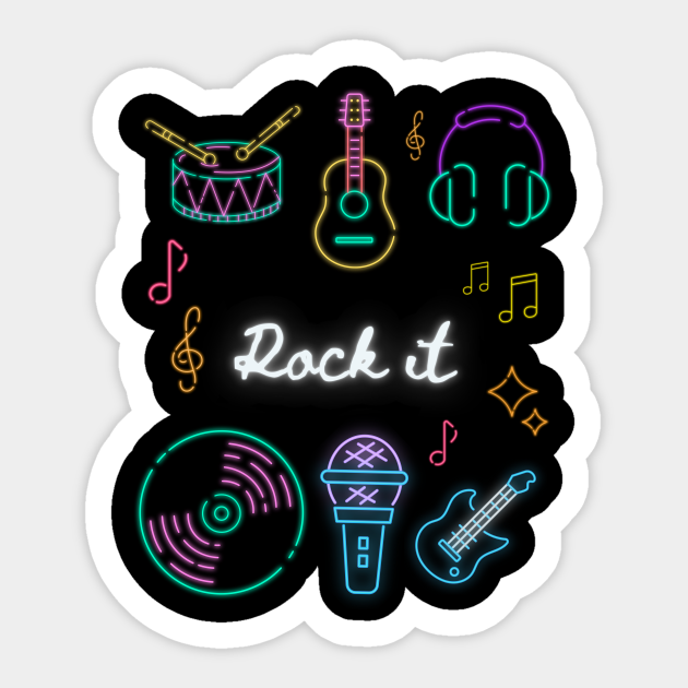 colorful cute music instruments anime rock it international music day music lover design - Music Lovers - Sticker | TeePublic colorful cute music instruments anime rock it international music day music lover design - Music Lovers - Sticker | TeePublic