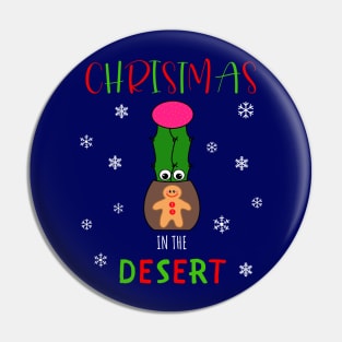 Christmas In The Desert - Hybrid Cactus In Gingerbread Man Pot Pin