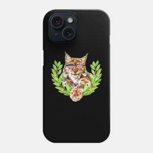 The usa lynx cat in freedom a wild cat in satisfaction Phone Case