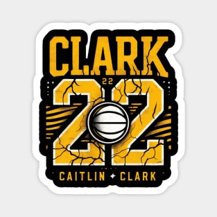 Distressed Clark 22 Basketball logo Magnet