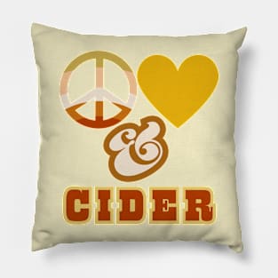 Peace, Love & Cider  - Retro Pop Cider Style. Pillow