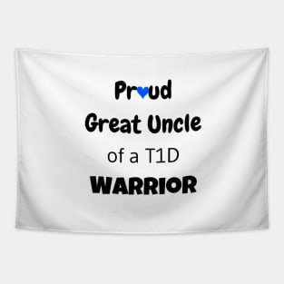Proud Great Uncle Black Text Blue Heart Tapestry