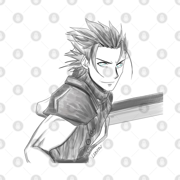 zack fair in final fantasy vii remake by jorge_lebeau