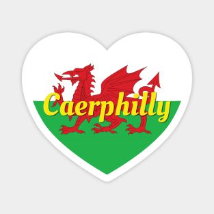 Caerphilly Wales UK Wales Flag Heart Magnet