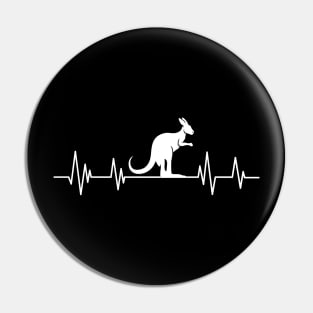 Kangaroo heartbeat lover,Kangaroo Silhouette gift animal Pin