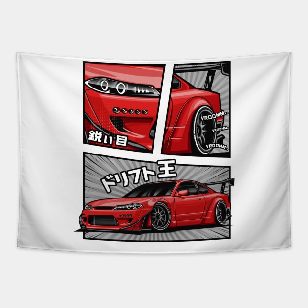 Silvia S15 Manga Series (Red) Tapestry by Jiooji Project