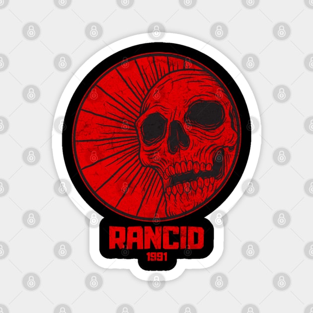 Skull red rancid vintage vibes Magnet by lord cobra