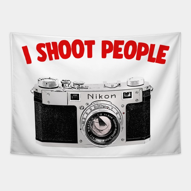 I Shoot People / Camera Geek Gift Design Tapestry by DankFutura