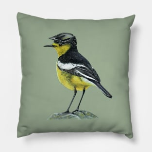 Citrine wagtail Pillow