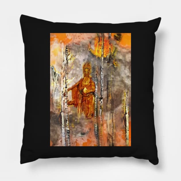 Mamaki in misty forest Pillow by Visuddhi