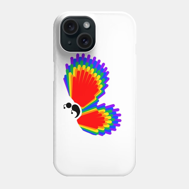 Rainbow Wings Semicolon Butterfly Phone Case by birdiestreasuretrove