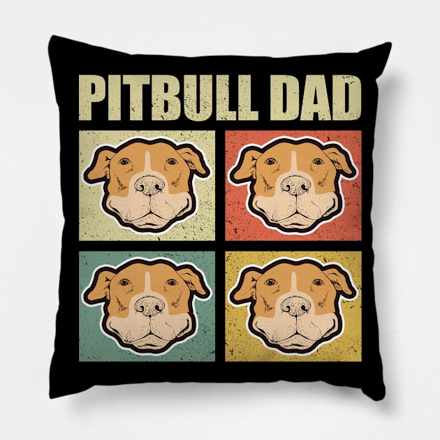 Pitbull Dad | Dog Owner American Pitbull Terrier Pillow by Streetwear KKS