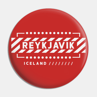 Retro Reykjavik Iceland Word Art Vintage Artwork Pin