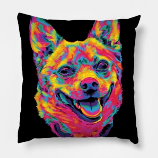 Cute Rainbow Mutt Smile Pillow