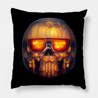 Pumpkin Skull Halloween Pillow