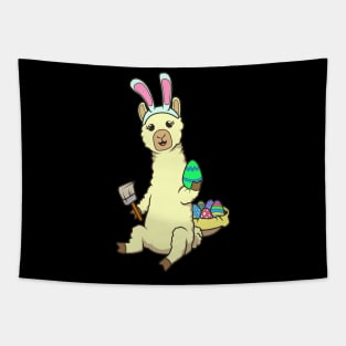 Easter - Cute llama painting Easter eggs Tapestry