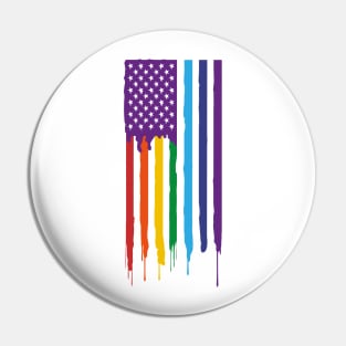 USA LGBTQ Pride Flag LGBT Gay Lesbian Straight Ally Pin